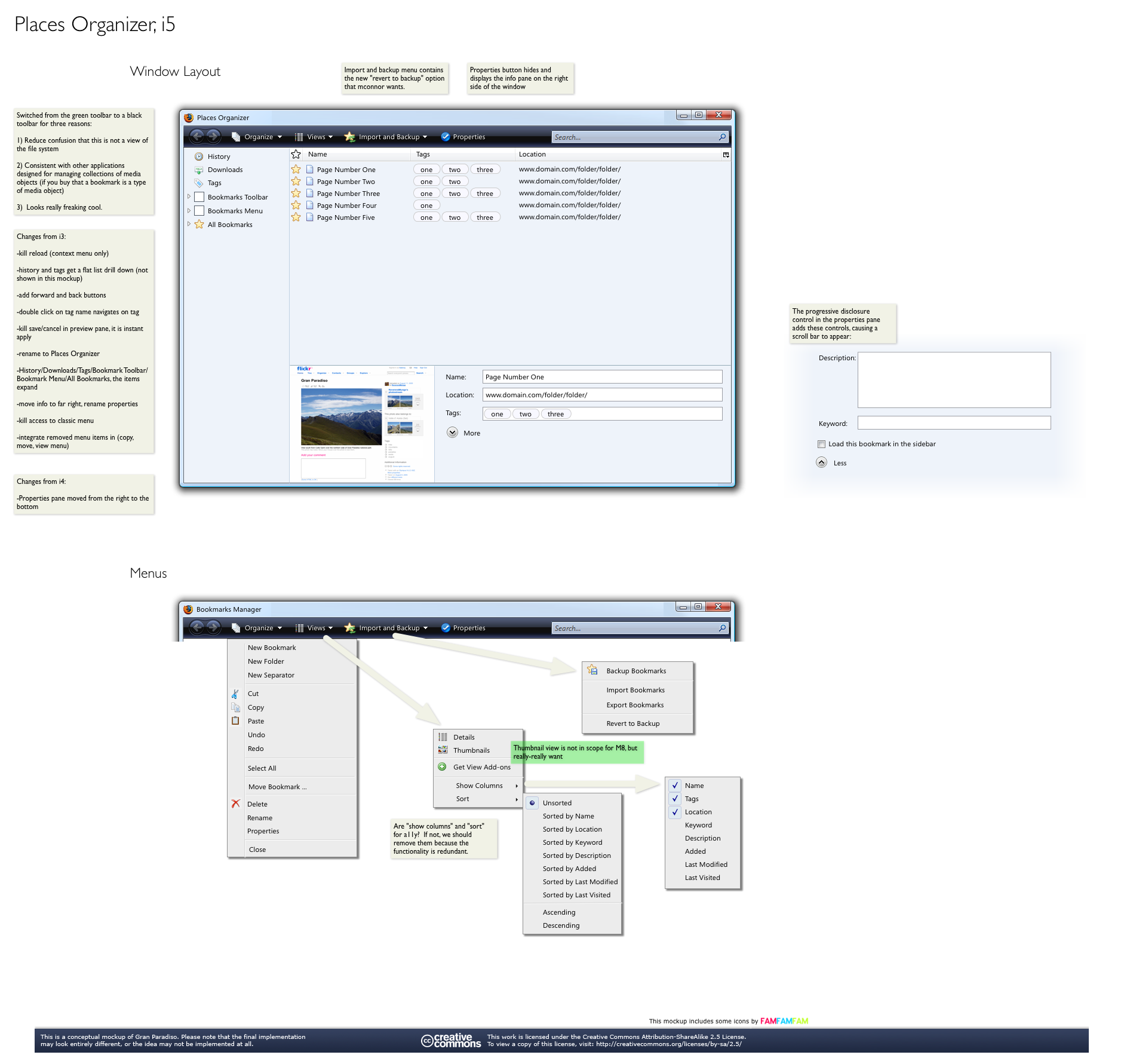 Illustration zum Artikel Firefox 3.0 Places Organizer Mockup